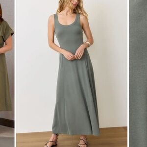 Nordstrom Marine Layer Lexi (Forest)Sun-In Sleeveless Fit & Flare Rib Maxi Dress